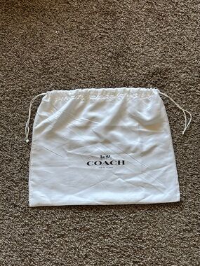 Coach White Drawstring Logo Dust Bag